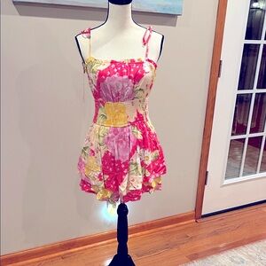 ILLA ILLA Pink Floral Midi Dress